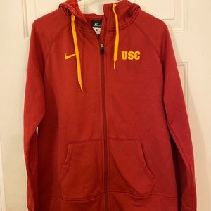 Nike red and yellow USC zip up